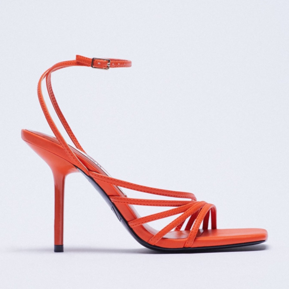 Zara strapped orange shoes